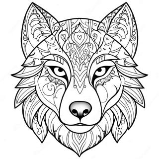 Wolf Face Coloring Page 45592-36551