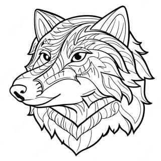 Howling Wolf Face Coloring Page 45593-36547