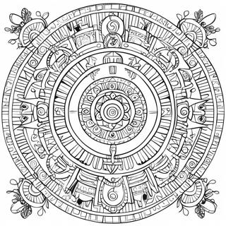 Aztec Calendar Coloring Pages