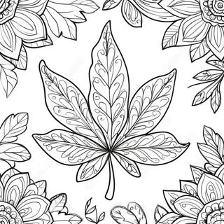 Detailed Pot Leaf Coloring Page 45633-36581