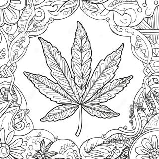 Detailed Pot Leaf Coloring Page 45633-36583