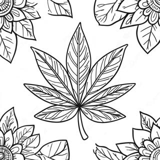 Detailed Pot Leaf Coloring Page 45633-36584