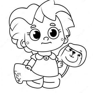 Cute Maggie Simpson With Teddy Bear Coloring Page 45643-36589