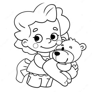 Cute Maggie Simpson With Teddy Bear Coloring Page 45643-36590