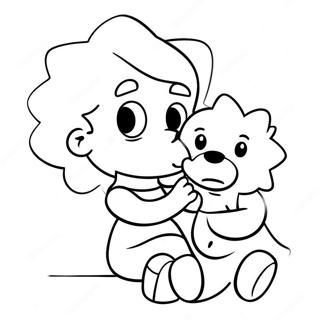 Cute Maggie Simpson With Teddy Bear Coloring Page 45643-36591