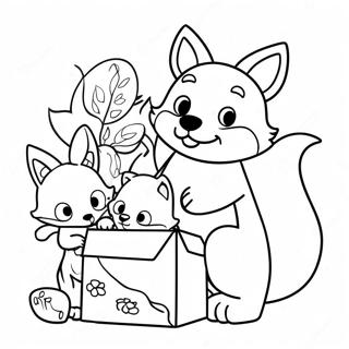 Cute Lankybox Foxy With Friends Coloring Page 45653-36597