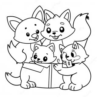 Cute Lankybox Foxy With Friends Coloring Page 45653-36598