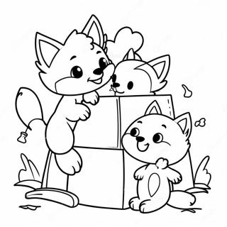 Cute Lankybox Foxy With Friends Coloring Page 45653-36599