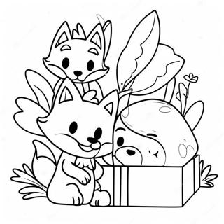 Cute Lankybox Foxy With Friends Coloring Page 45653-36600