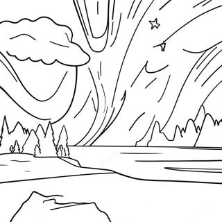 Aurora Borealis Night Sky Coloring Page 45662-36602