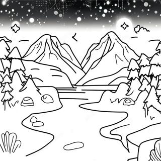 Aurora Borealis Night Sky Coloring Page 45662-36604