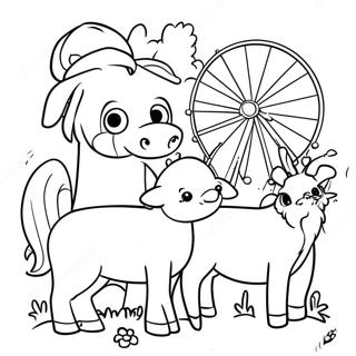 Colorful County Fair Animals Coloring Page 45683-36622