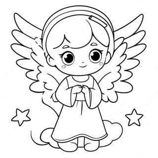 Cute Anime Angel With Wings Coloring Page 45693-36631