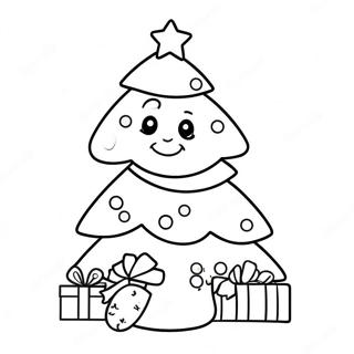 Cute Christmas Tree Coloring Page 4571-3818