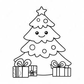 Cute Christmas Tree Coloring Page 4571-3819