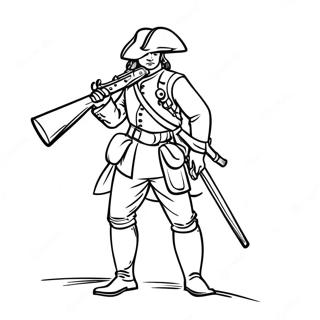 Colonial Militia With Musket Coloring Page 45753-36678