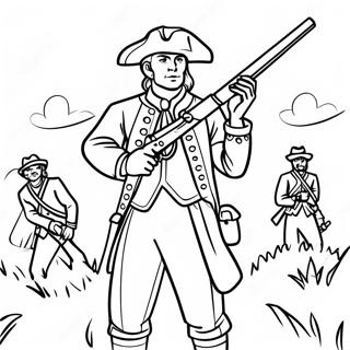 Colonial Militia With Musket Coloring Page 45753-36679