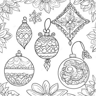 Colorful Spanish Christmas Ornaments Coloring Page 45763-36687