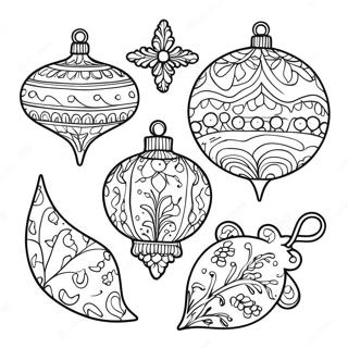 Colorful Spanish Christmas Ornaments Coloring Page 45763-36688