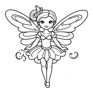 Elegant Black Fairy With Sparkling Wings Coloring Page 45783-36706