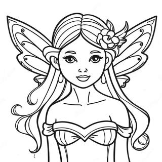 Elegant Black Fairy With Sparkling Wings Coloring Page 45783-36708