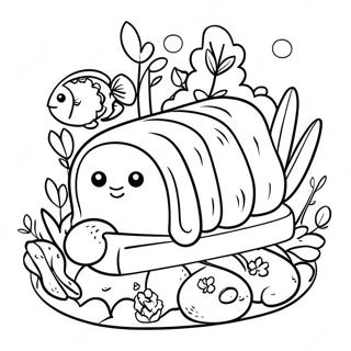 Colorful Loaves And Fish Scene Coloring Page 45813-36725