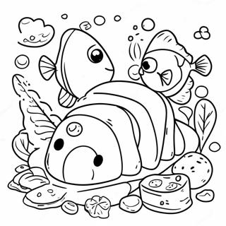 Colorful Loaves And Fish Scene Coloring Page 45813-36727