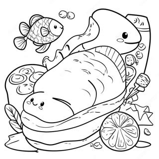 Colorful Loaves And Fish Scene Coloring Page 45813-36728