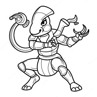 Scorpion In Battle Stance Coloring Page 4582-3830