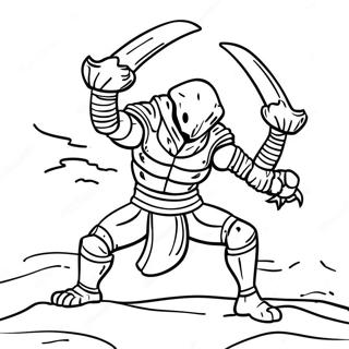 Scorpion In Battle Stance Coloring Page 4582-3831