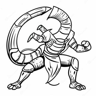 Scorpion In Battle Stance Coloring Page 4582-3832