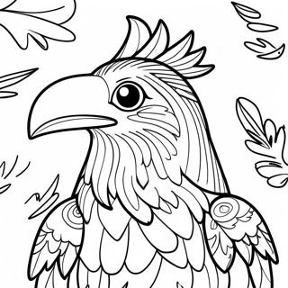 Crow With Colorful Feathers Coloring Page 45833-36741