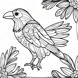 Crow With Colorful Feathers Coloring Page 45833-36742