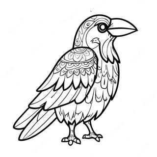 Crow With Colorful Feathers Coloring Page 45833-36743