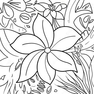 Tropical Flower Realistic Coloring Page 45842-36747