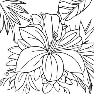 Tropical Flower Realistic Coloring Page 45842-36748