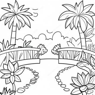 Vibrant Tropical Flower Garden Coloring Page 45843-36756