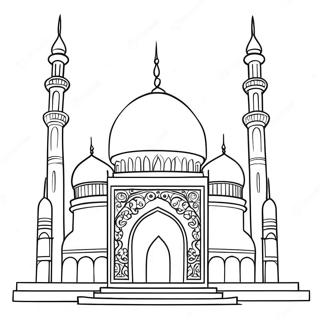 Cute Islamic Mosque Coloring Page 45853-36757