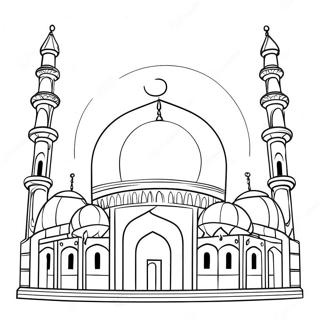 Cute Islamic Mosque Coloring Page 45853-36758