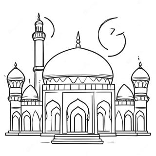 Cute Islamic Mosque Coloring Page 45853-36759