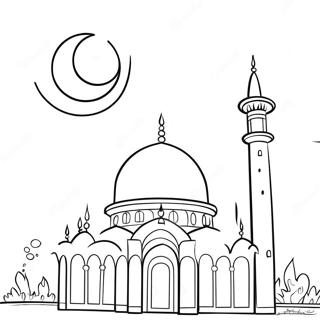 Cute Islamic Mosque Coloring Page 45853-36760