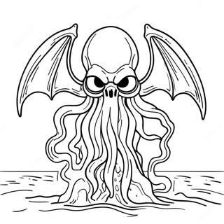 Cthulhu Rising From The Ocean Coloring Page 45863-36765