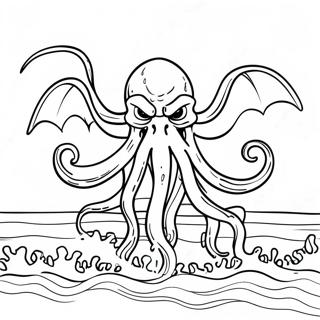 Cthulhu Rising From The Ocean Coloring Page 45863-36767