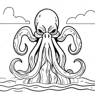 Cthulhu Rising From The Ocean Coloring Page 45863-36768