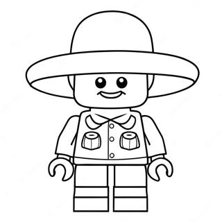 Funny Lego Minifigure With Hat Coloring Page 45883-36789