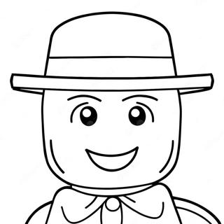 Funny Lego Minifigure With Hat Coloring Page 45883-36790