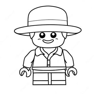 Funny Lego Minifigure With Hat Coloring Page 45883-36791