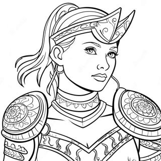 Female Warrior Coloring Page 45892-36783