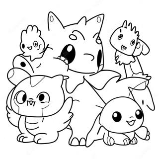 Cute Digimon Characters Coloring Page 4592-3839