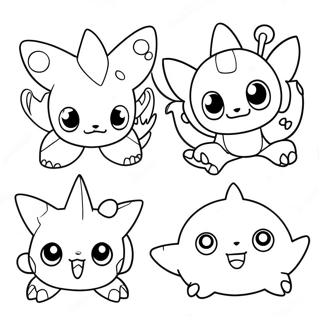 Cute Digimon Characters Coloring Page 4592-3840